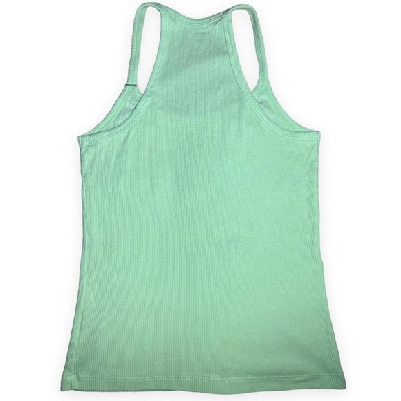 Rhinestone Heart Lime Green Cotton Tank Top Shirt - Picture 3 of 3